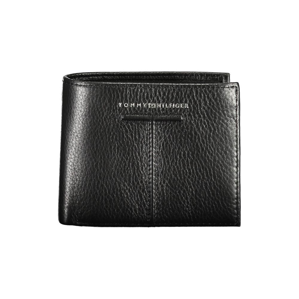 Cartera de cuero negra para hombre