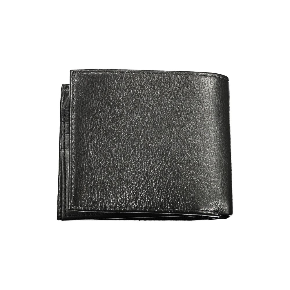 Cartera de cuero negra para hombre