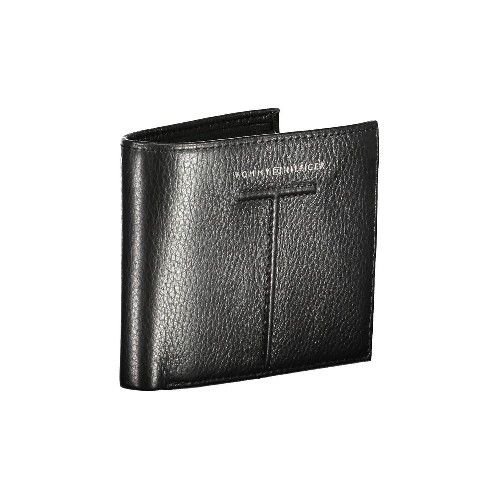 Cartera de cuero negra para hombre