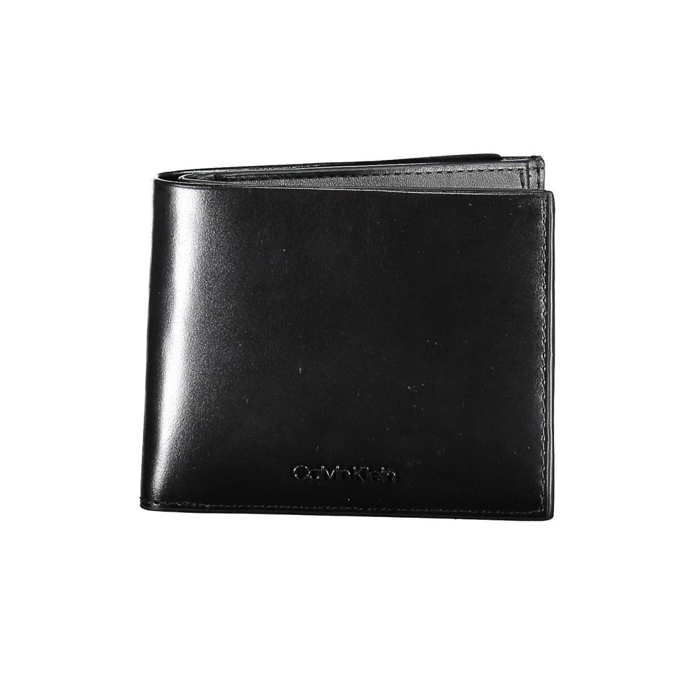 Cartera de cuero negra para hombre