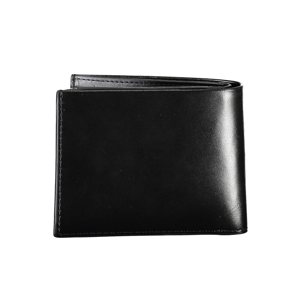 Cartera de cuero negra para hombre