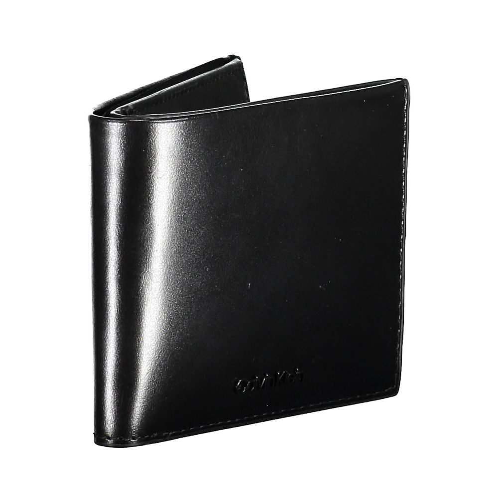 Cartera de cuero negra para hombre