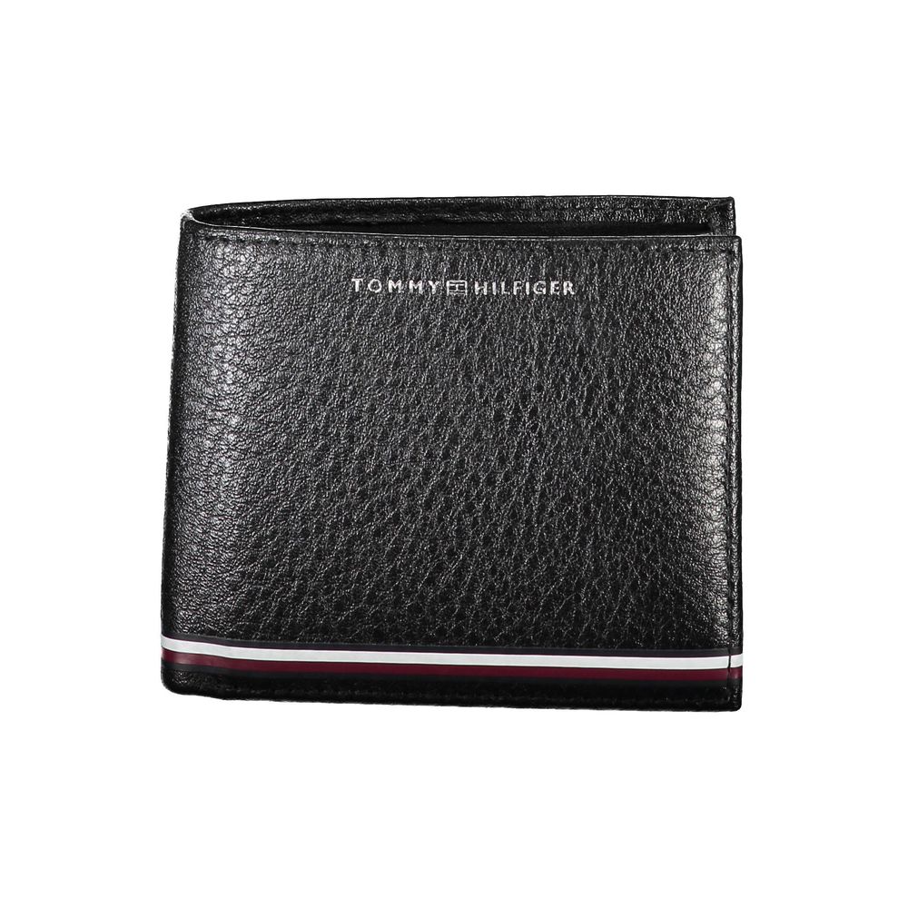 Cartera de cuero negra para hombre