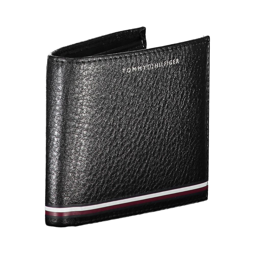 Cartera de cuero negra para hombre