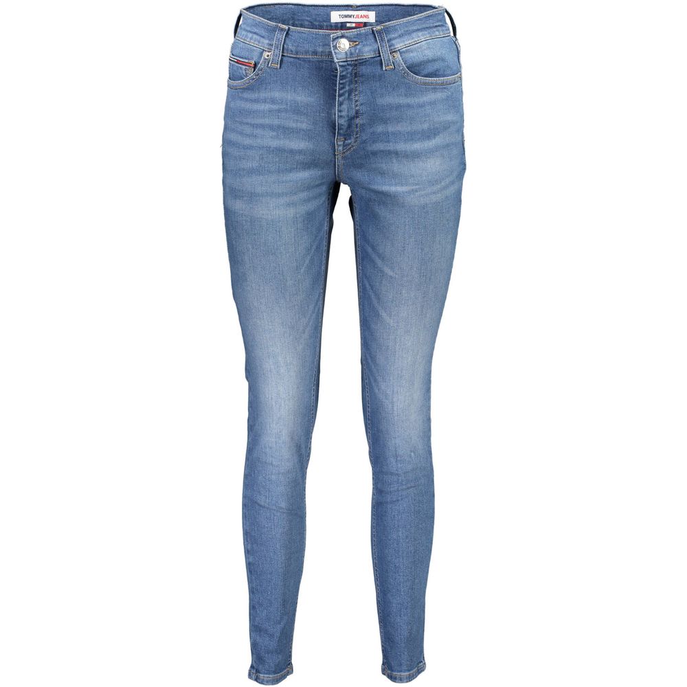 Jean skinny bleu clair en coton pour femme