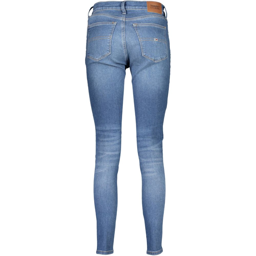 Jean skinny bleu clair en coton pour femme