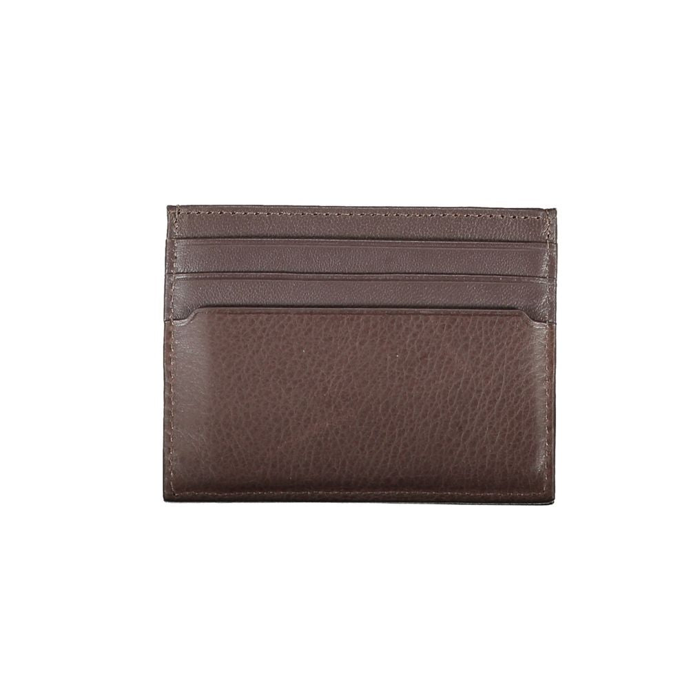 Cartera de cuero marrón para hombre