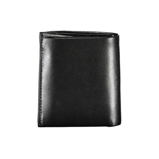 Elegante cartera RFID de cuero negro