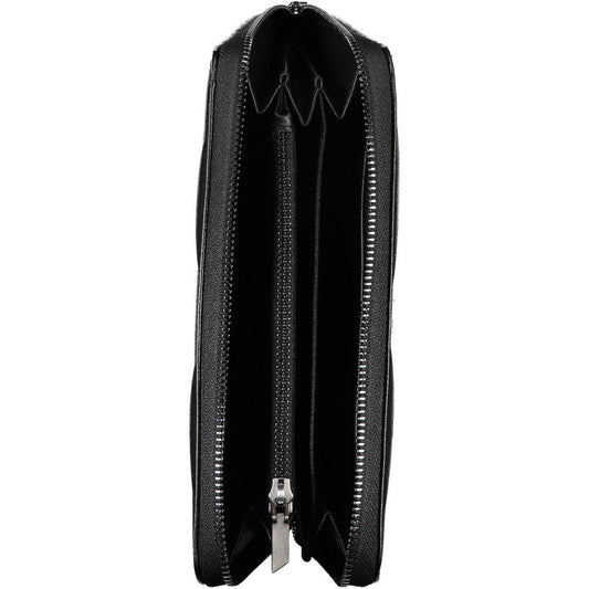 Cartera elegante negra con bloqueo RFID y logotipo