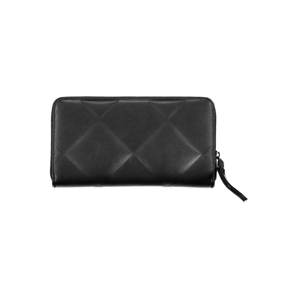Cartera elegante negra con bloqueo RFID y logotipo