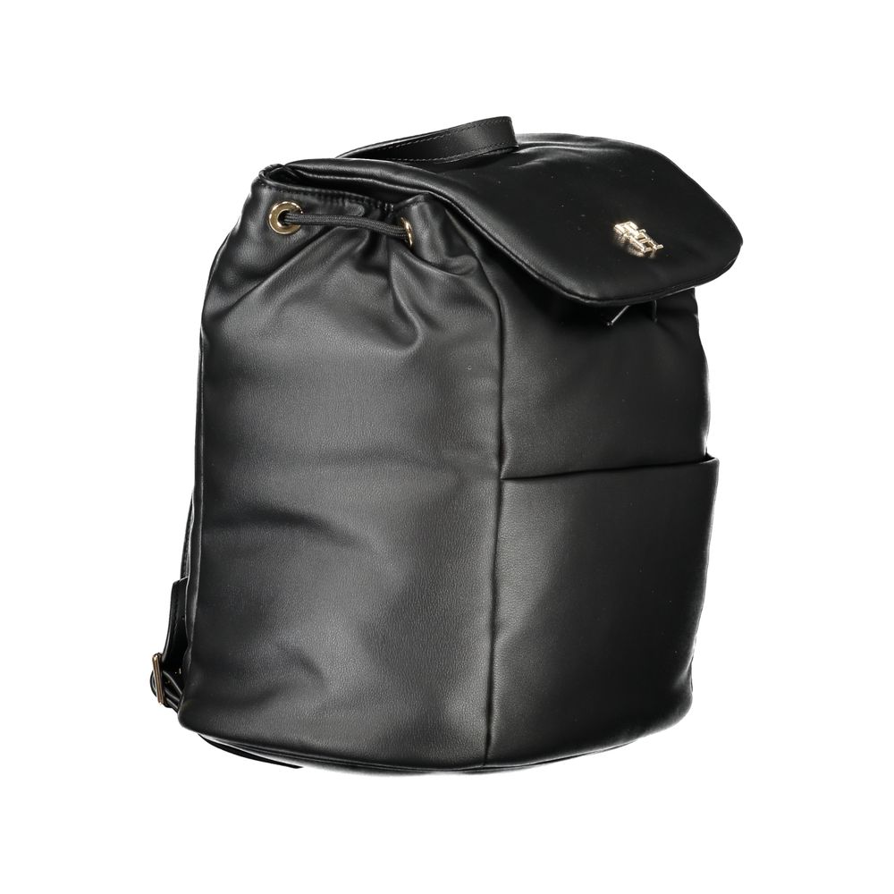 Sac à dos noir en polyester pour femme