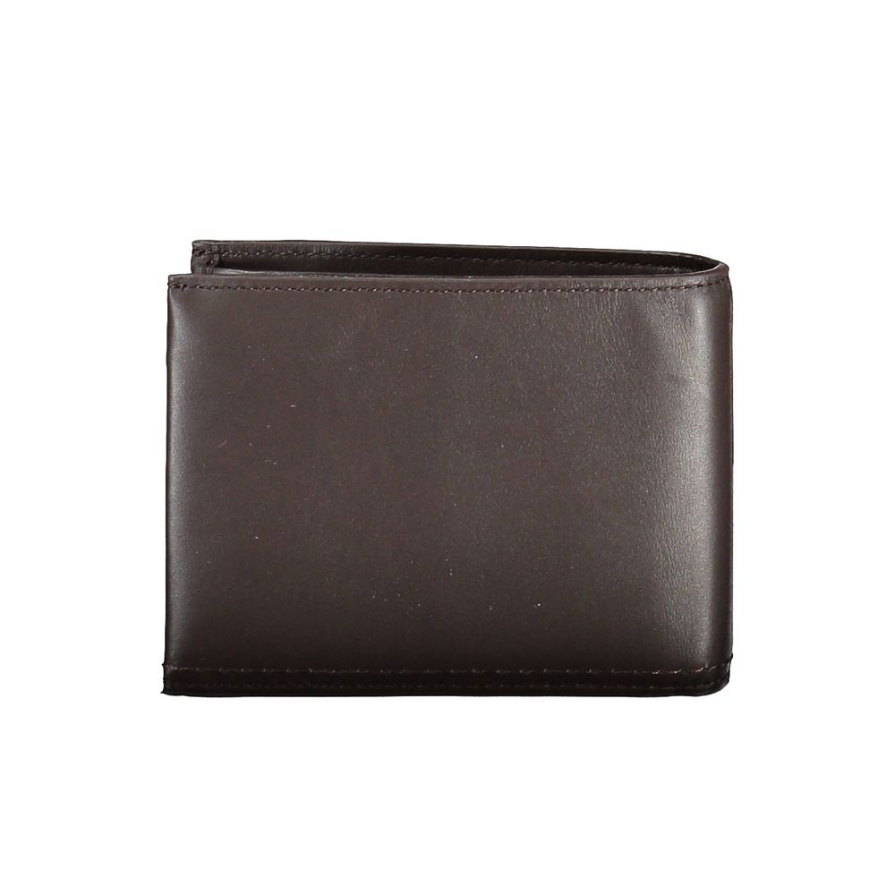 Cartera de cuero marrón para hombre