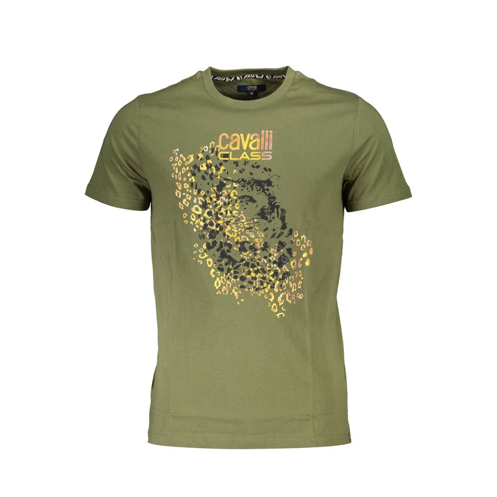 Camiseta de algodón verde para hombre