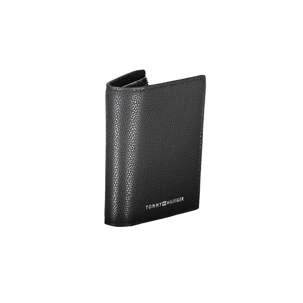 Cartera de cuero negra para hombre