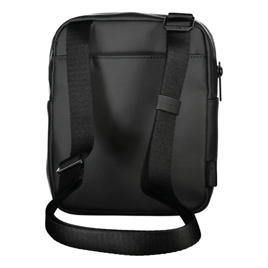 Elegante bolso de hombro de poliéster reciclado negro
