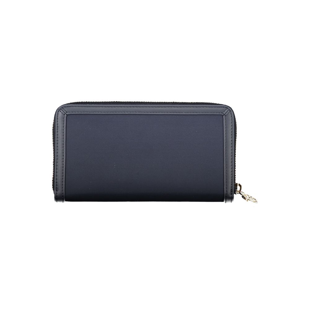 Cartera elegante y sostenible azul con cremallera de seguridad