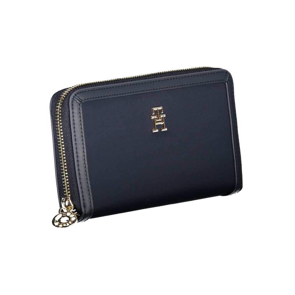 Cartera elegante y sostenible azul con cremallera de seguridad