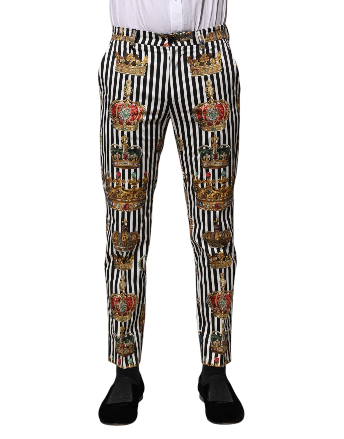 Pantalones de corona de rayas multicolor