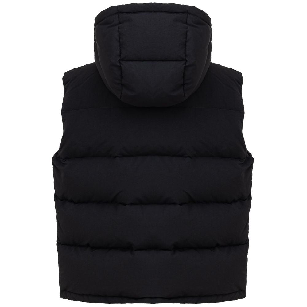 Chaqueta sin mangas de poliéster negra