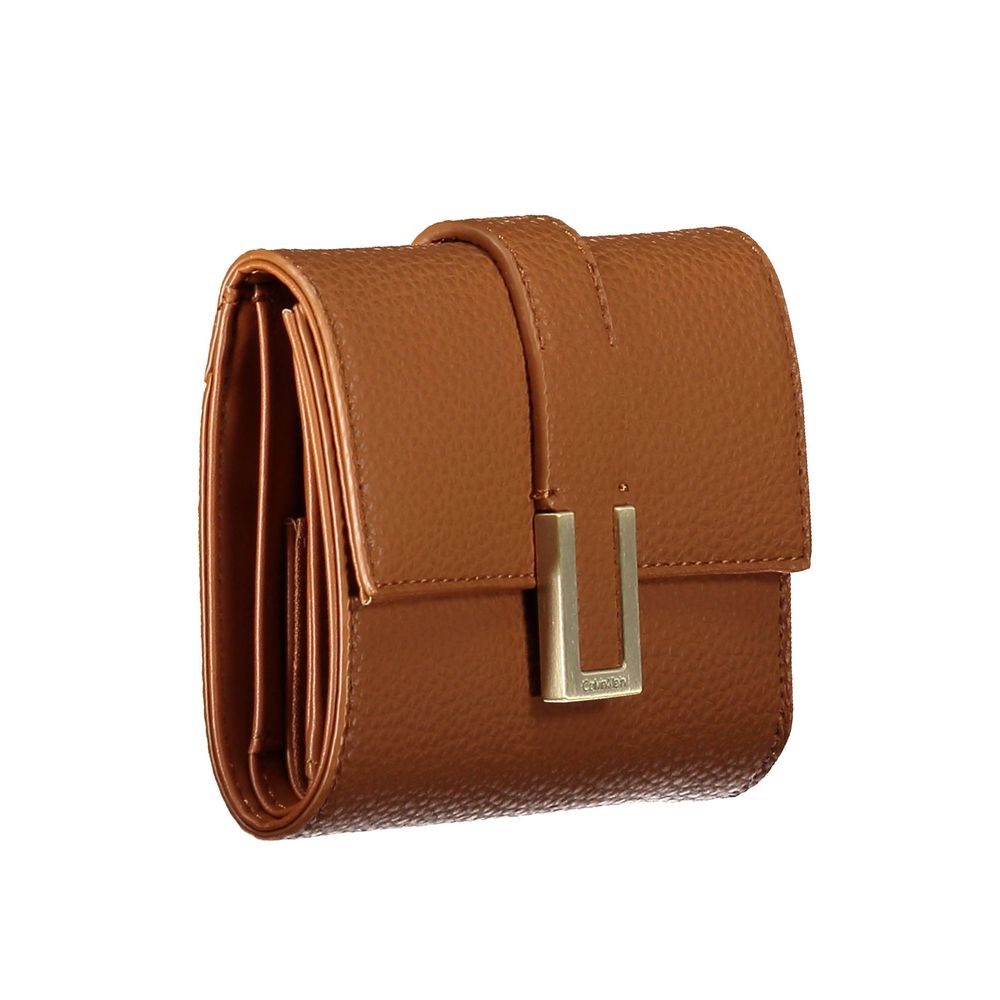 Cartera de mujer de poliéster marrón