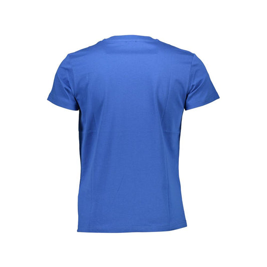 Camiseta de algodón azul para hombre