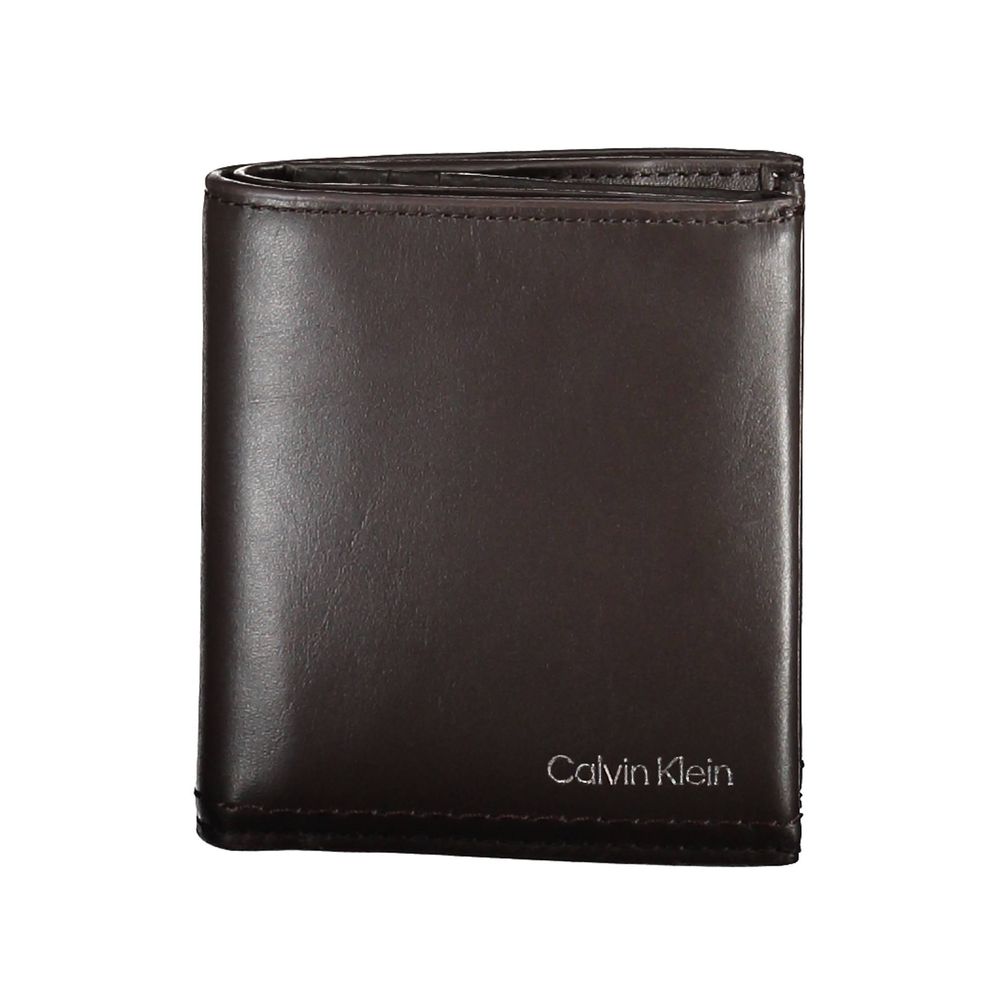 Cartera de cuero marrón para hombre