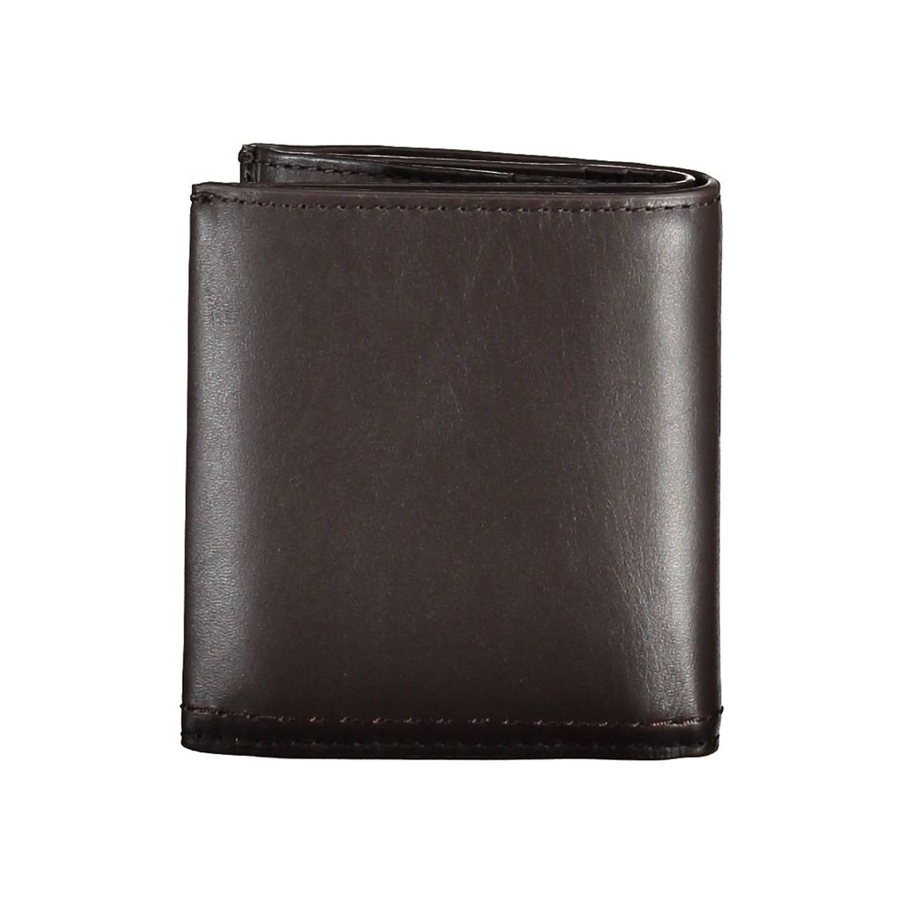 Cartera de cuero marrón para hombre