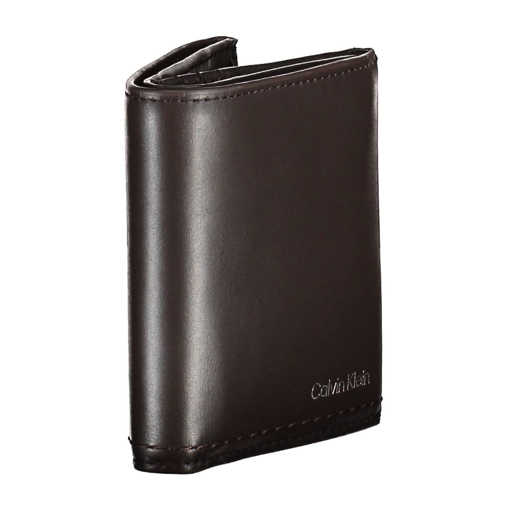Cartera de cuero marrón para hombre
