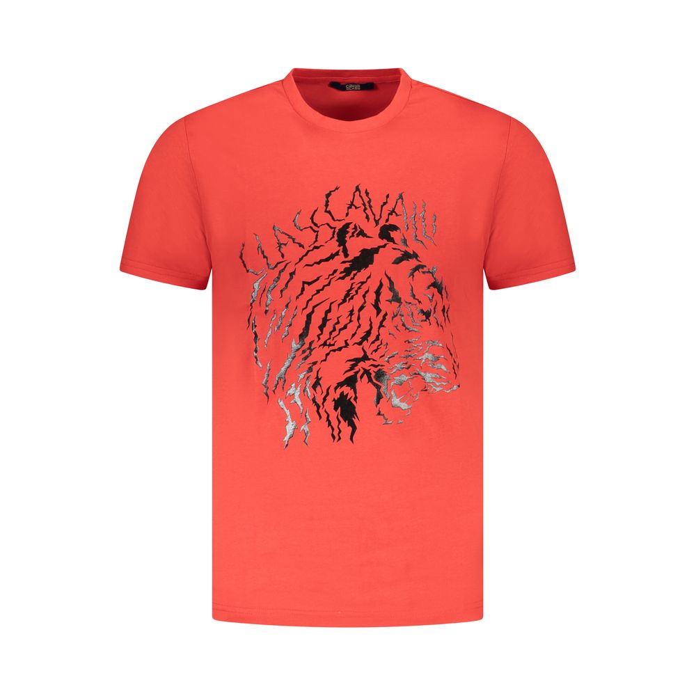 Camiseta roja de algodón para hombre