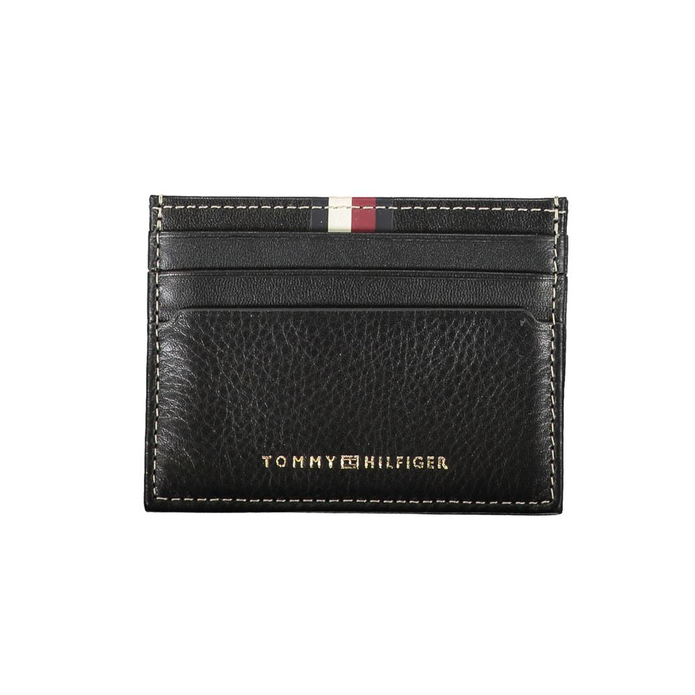 Cartera de cuero negra para hombre