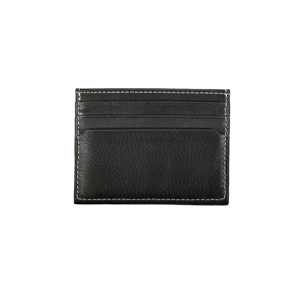 Cartera de cuero negra para hombre
