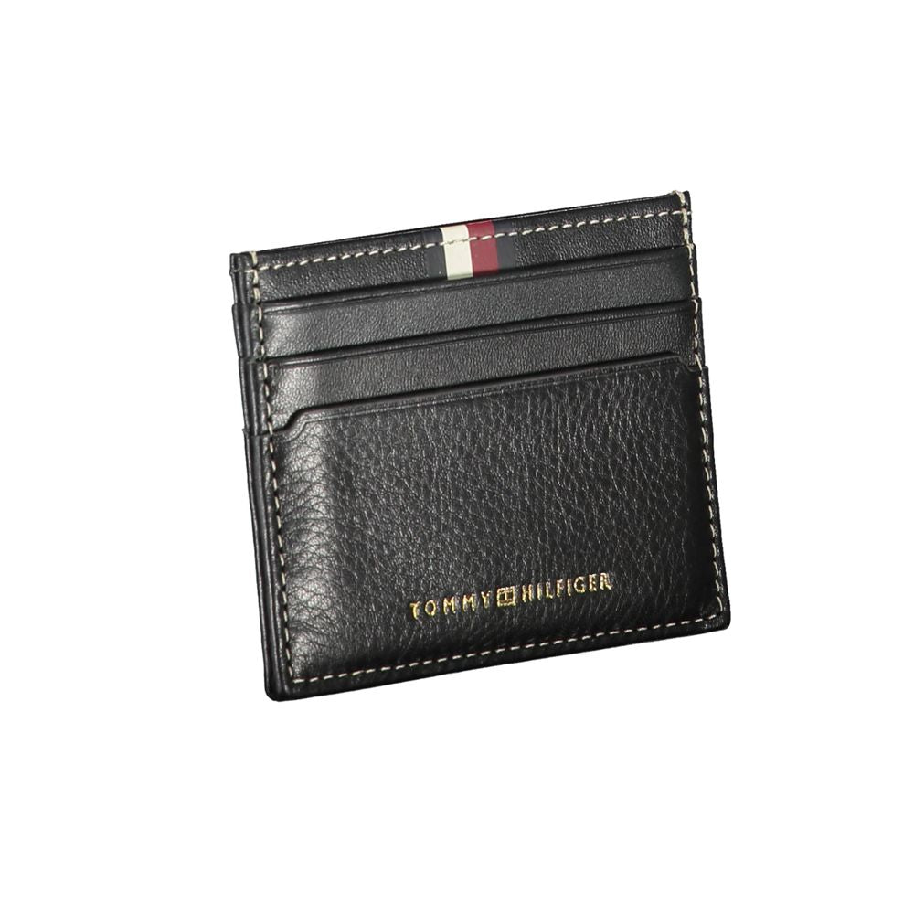 Cartera de cuero negra para hombre