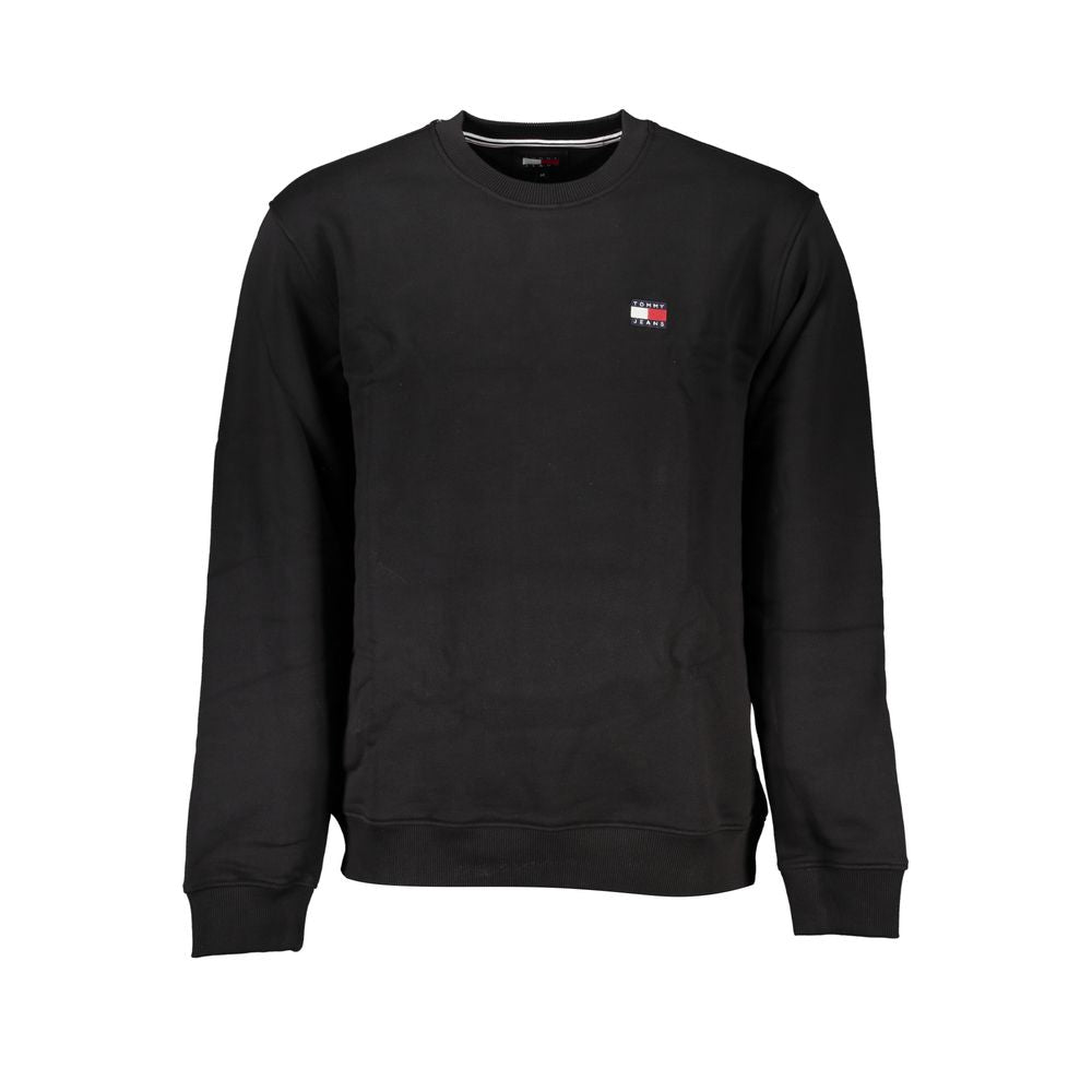 Sweat-shirt ras du cou en coton noir élégant