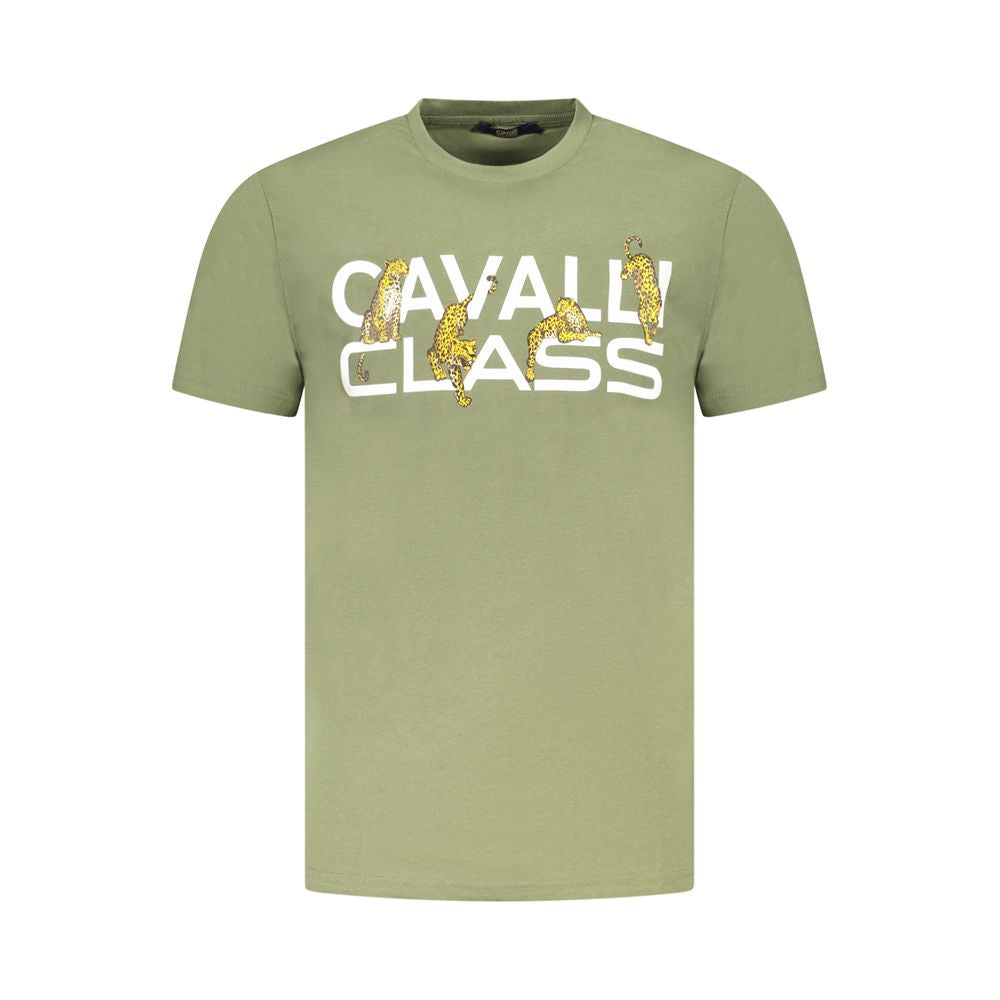 Camiseta de algodón verde para hombre