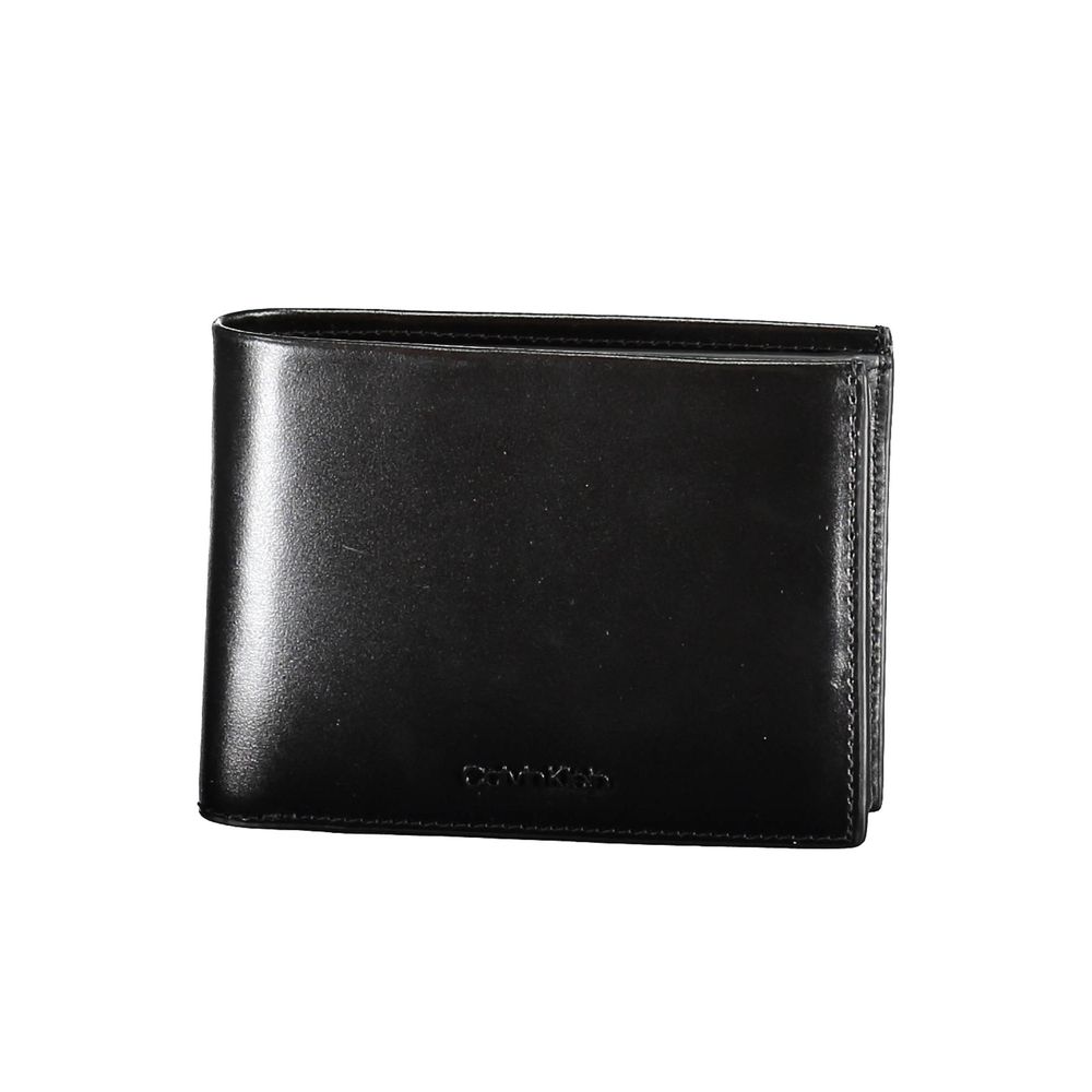 Cartera de cuero negra para hombre