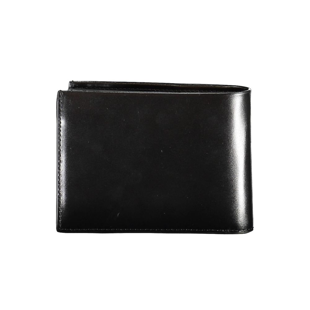 Cartera de cuero negra para hombre
