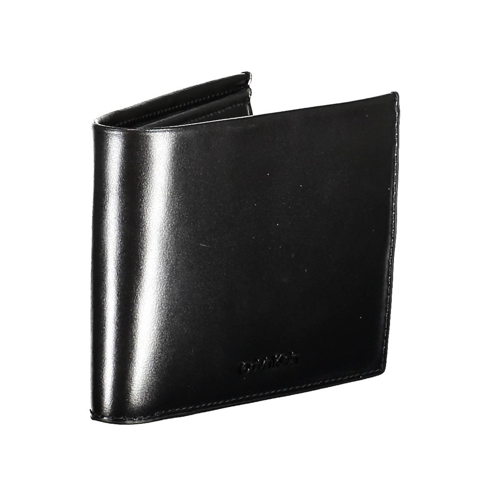 Cartera de cuero negra para hombre