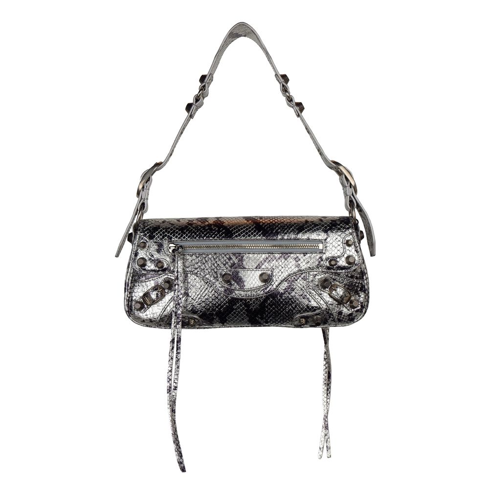 Sac à main en cuir de veau gris