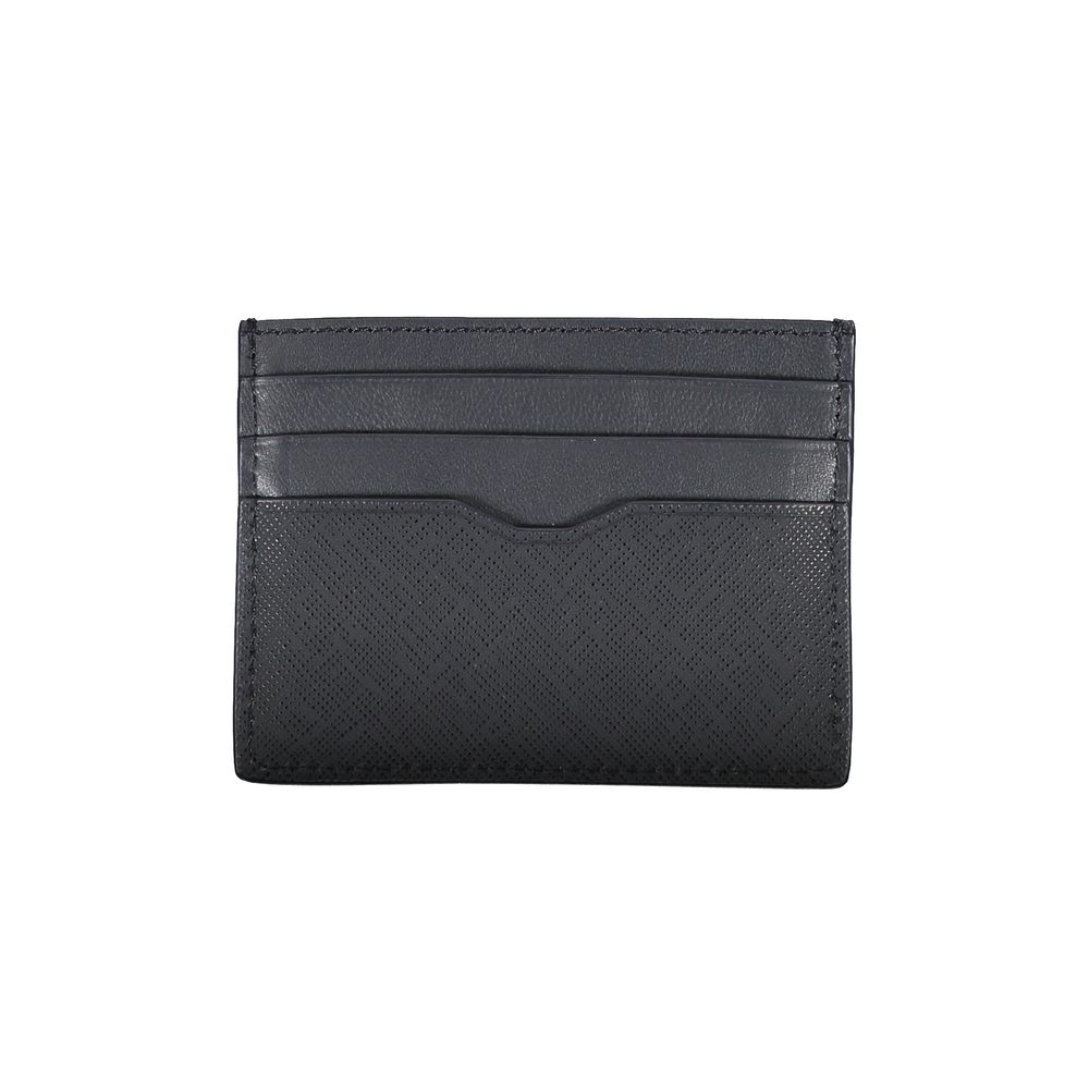 Cartera de cuero azul para hombre