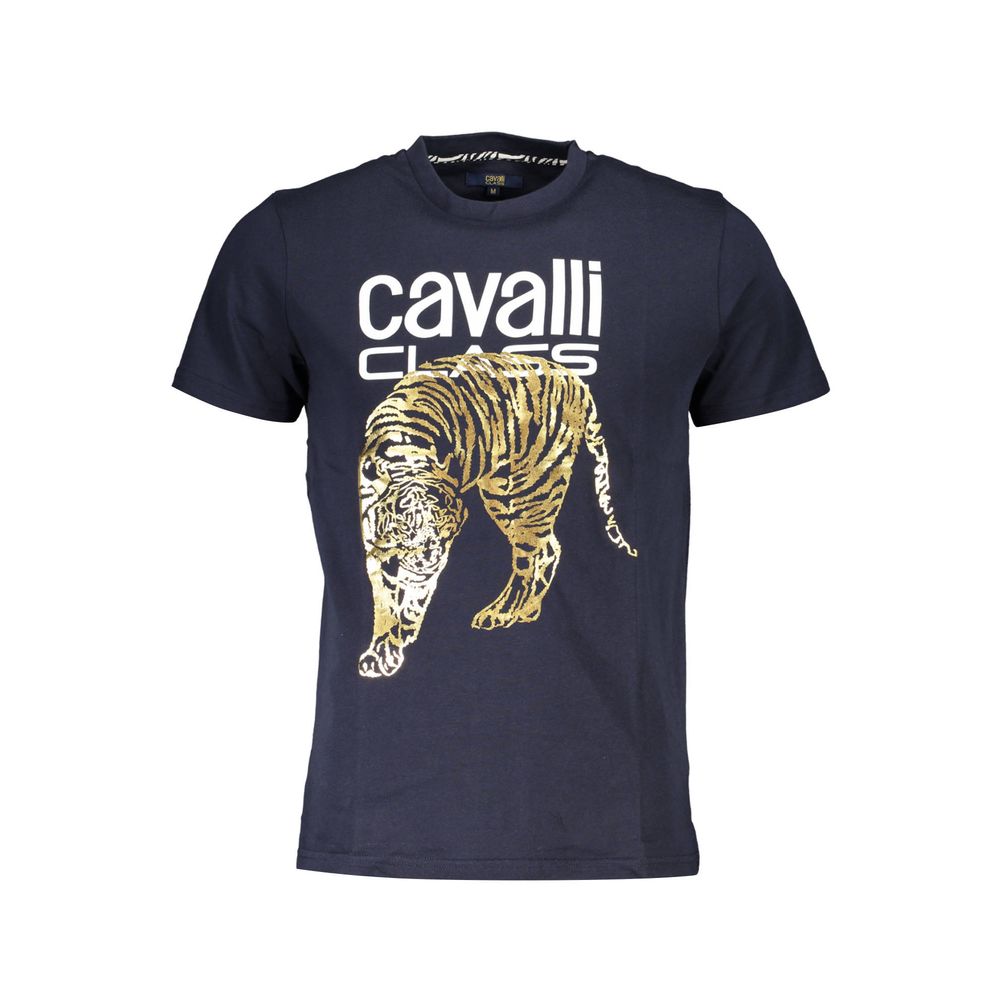 Camiseta de algodón azul para hombre