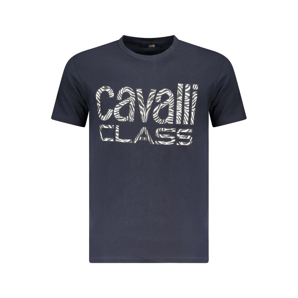 Camiseta de algodón azul para hombre