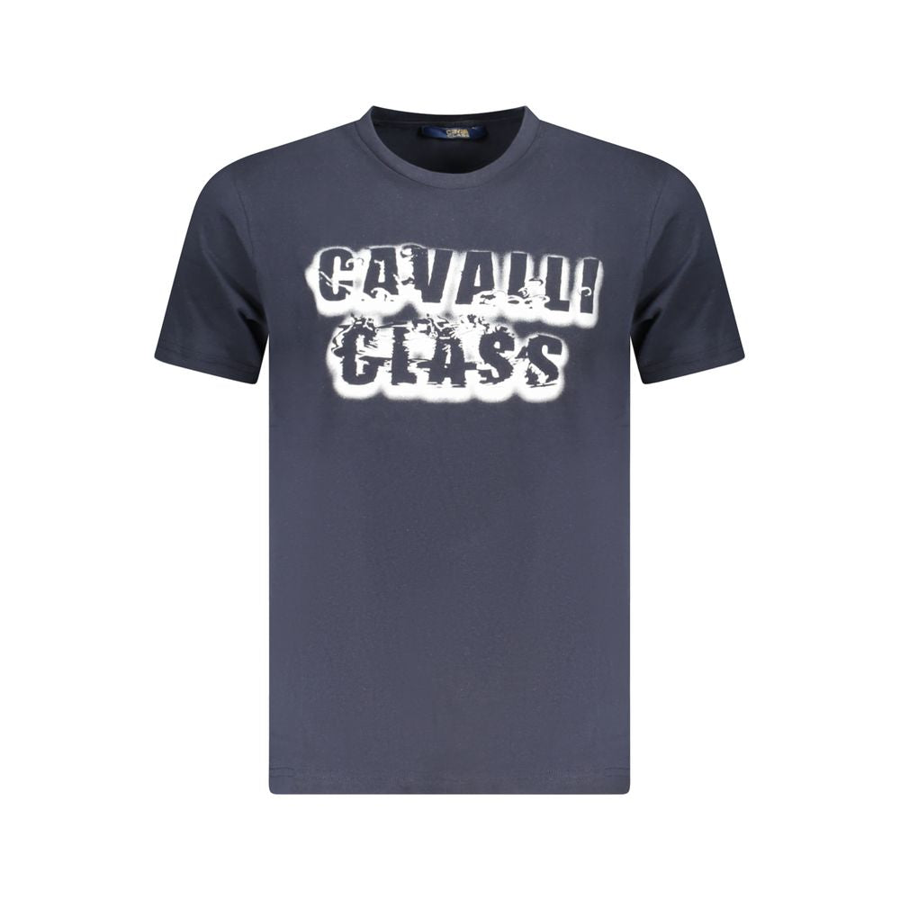 Camiseta de algodón azul para hombre