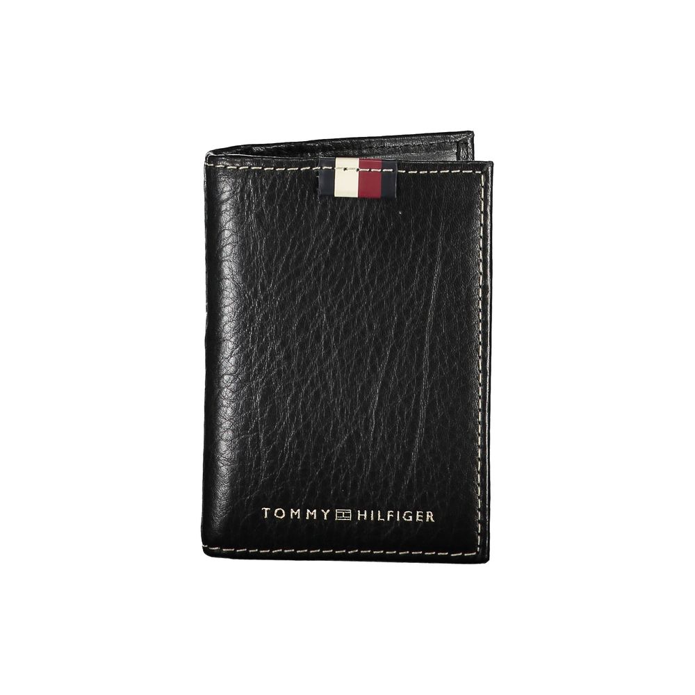Porte-cartes en cuir noir pour homme