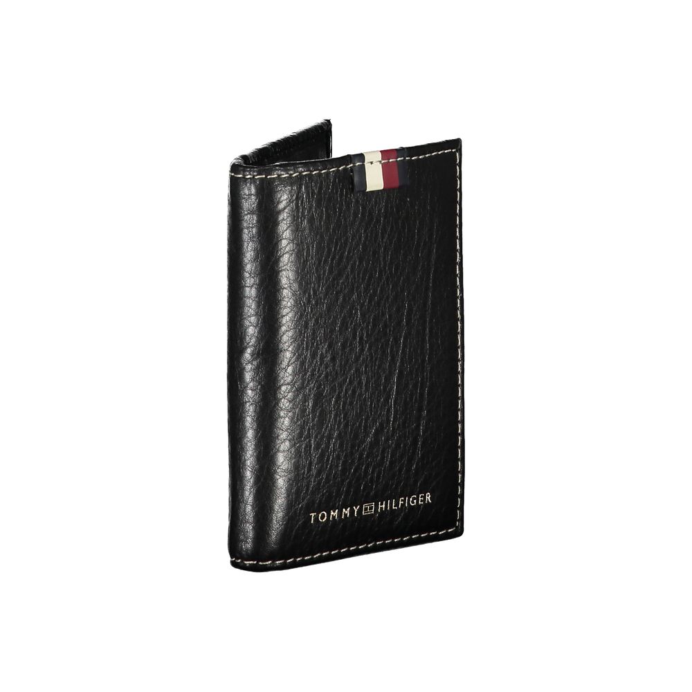 Porte-cartes en cuir noir pour homme