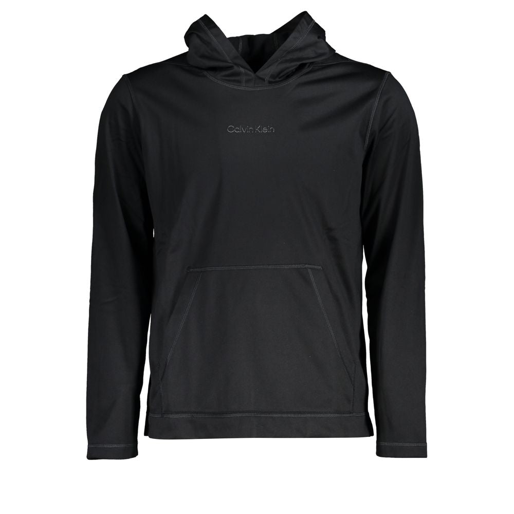 Sudadera con capucha negra elegante con estampado de logotipo