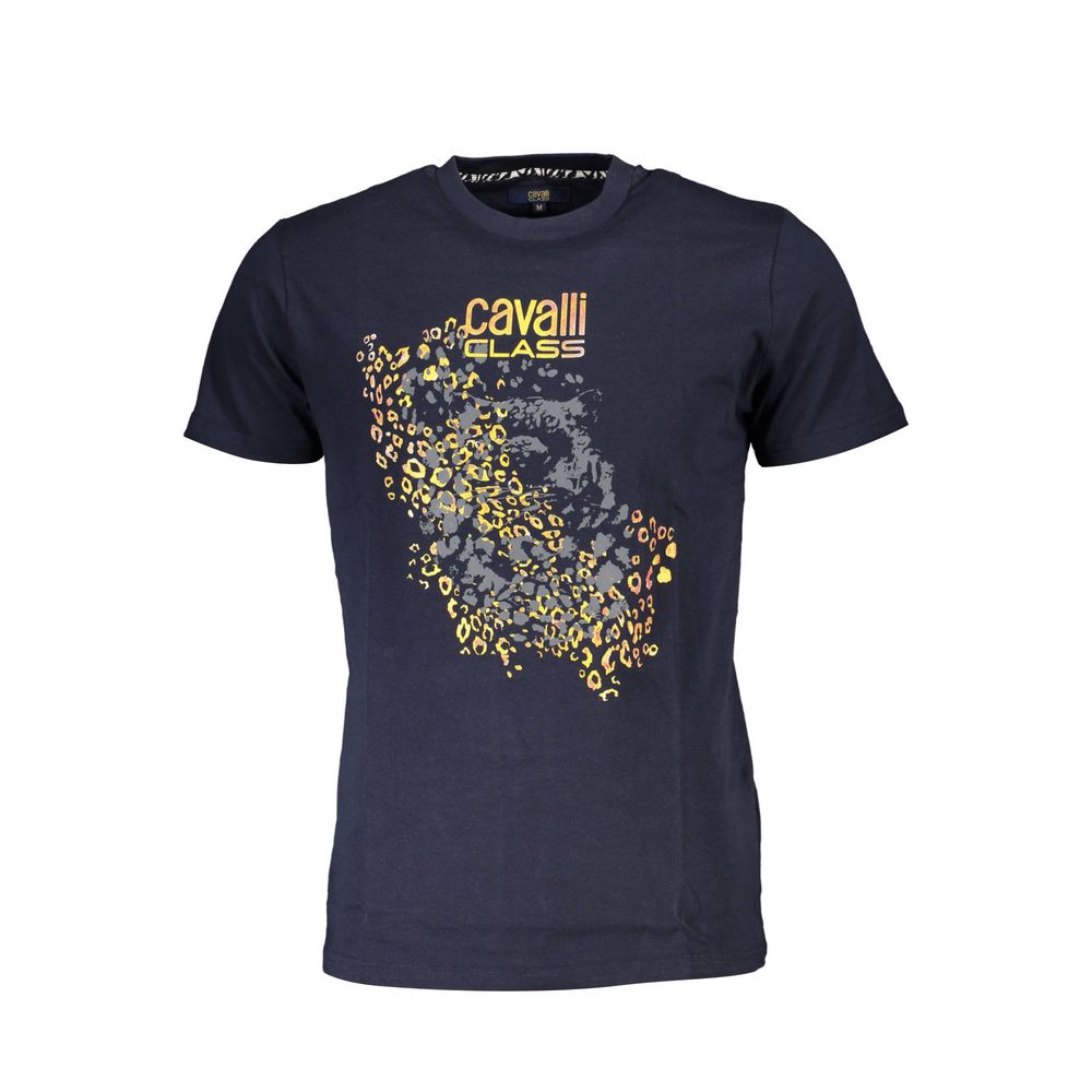 Camiseta de algodón azul para hombre