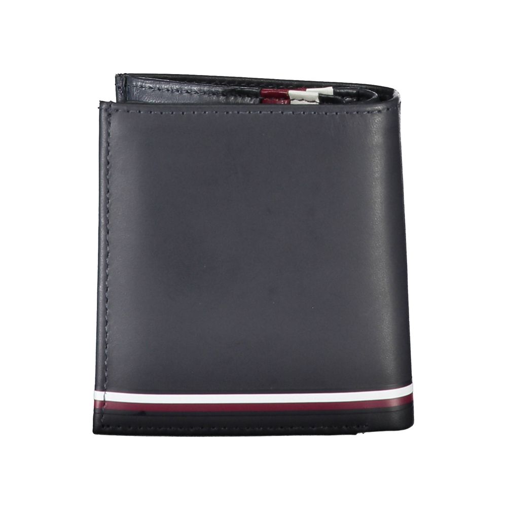 Cartera de cuero azul para hombre