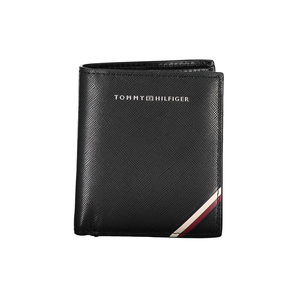 Cartera de cuero negra para hombre