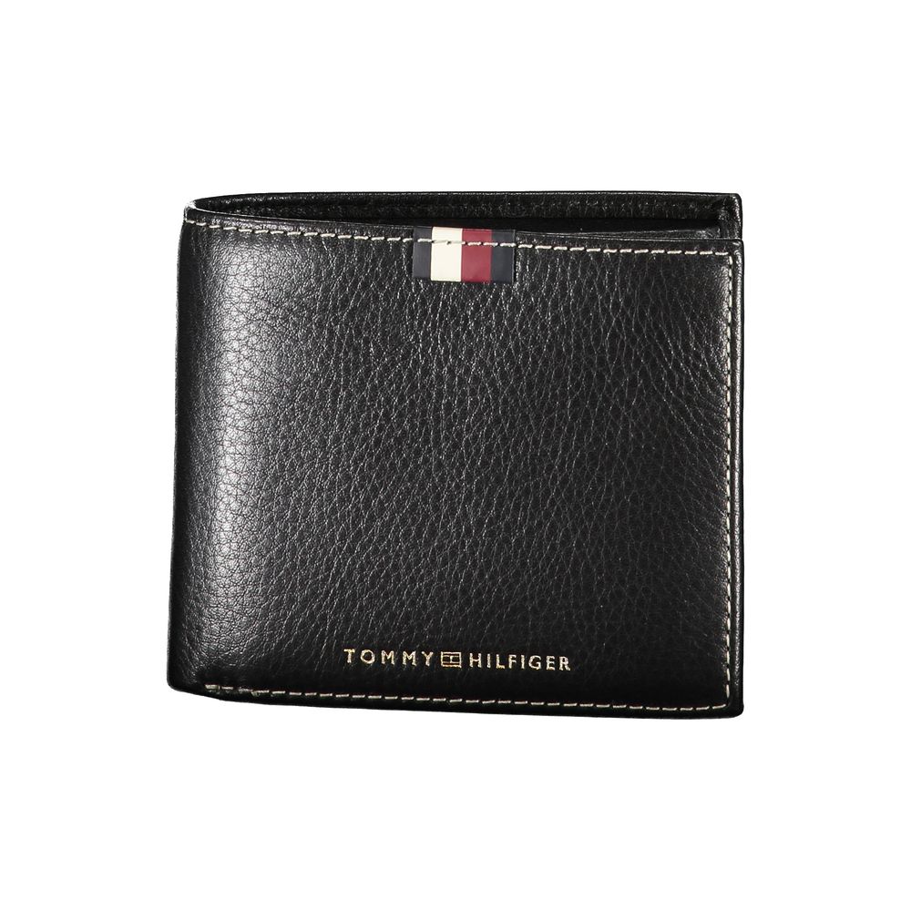 Cartera de cuero negra para hombre