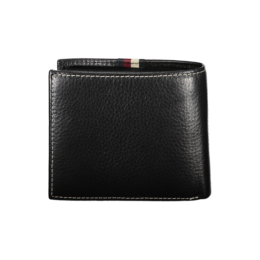 Cartera de cuero negra para hombre